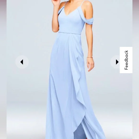 David's Bridal | Dresses | Davids Bridal Cascading Offtheshoulder Bridesmaid  Dress | Poshmark